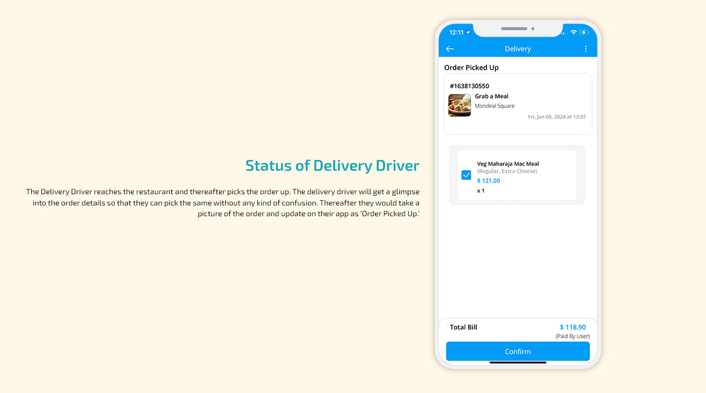 status delivery driver